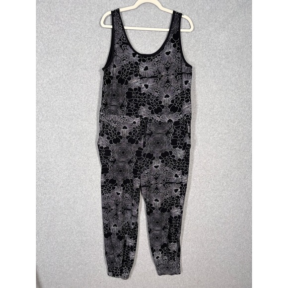 Nooworks Heart Star Flowers Jogger Jumpsuit Large Cozy Suit Abstract Artsy Comfy